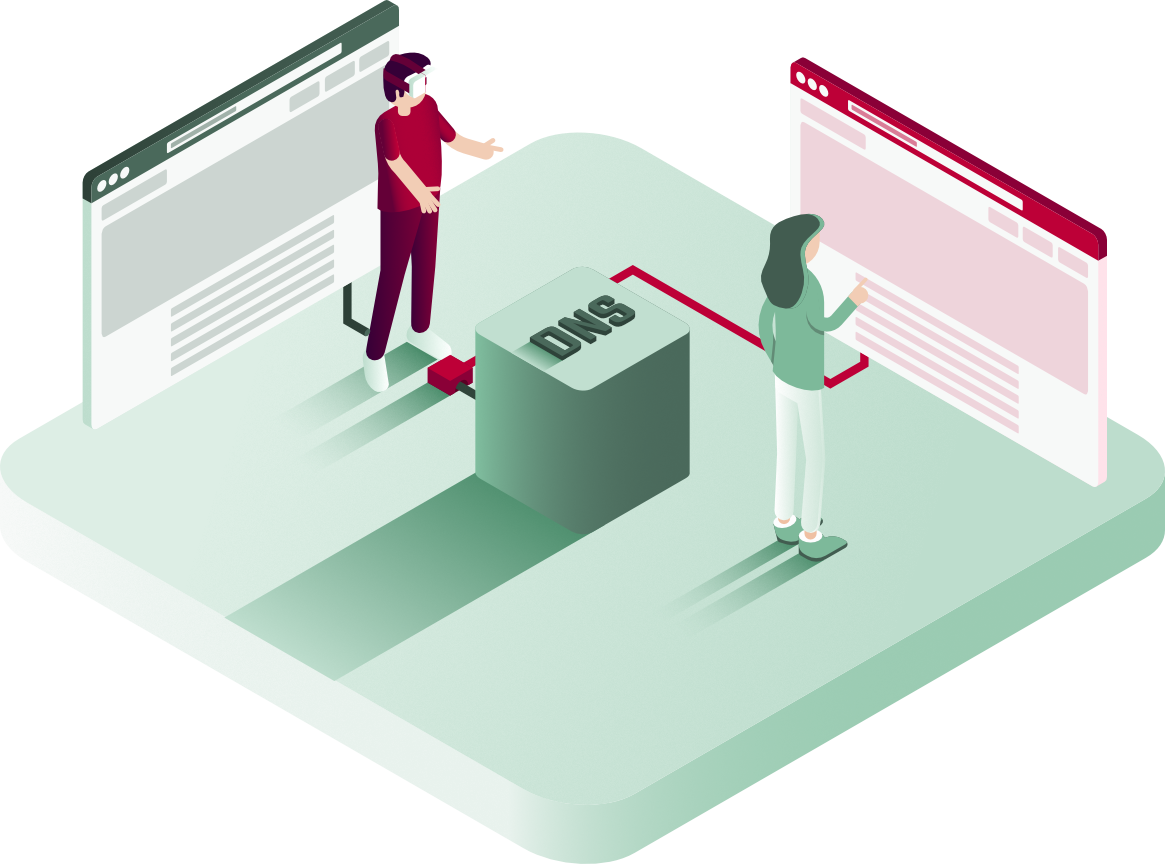 Domain hijacking illustratie — domein beveiligingsdreiging